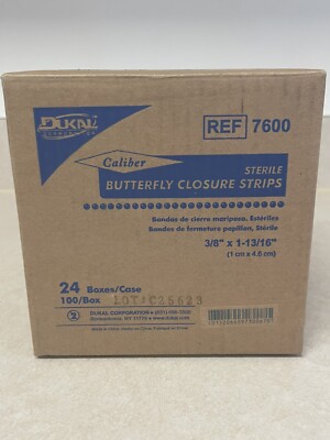 Dukal Butterfly Wound Closure Strips, Medium, 3/8  x 1-13/16  #7600 Case of 2400