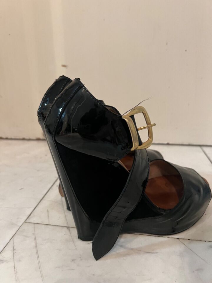 giuseppe zanotti black patent snd suede platform sandals | eBay