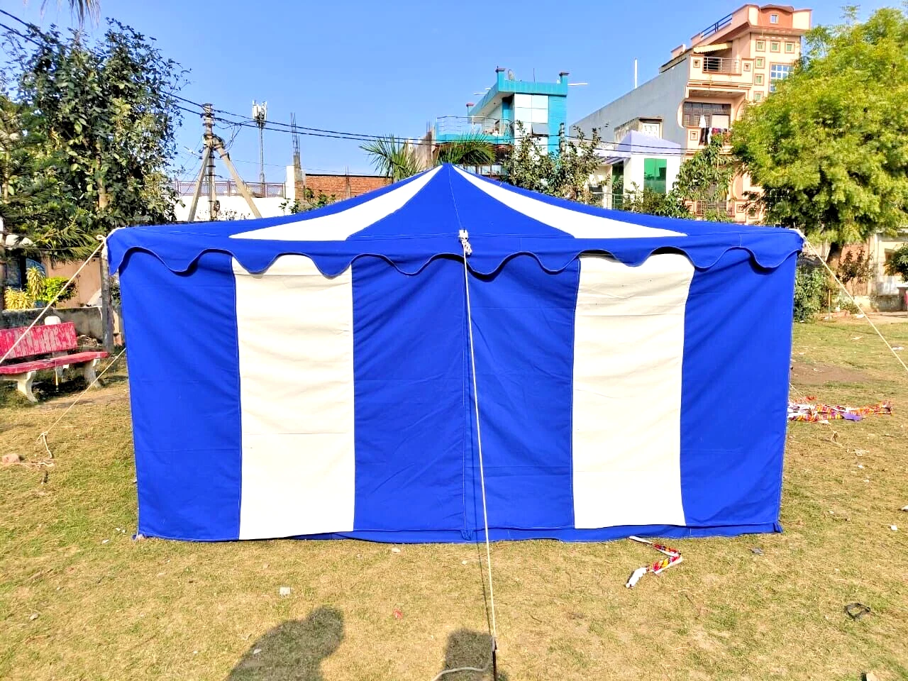 WEEKEND SALE Medieval square 4x4 M water proof functional Tent for camping B/W