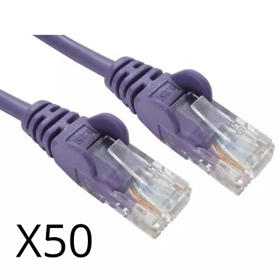 3m 50er Pack Netzwerkkabel CAT5e Hi-Speed Ethernet Patch LAN RJ45 SET Farbe