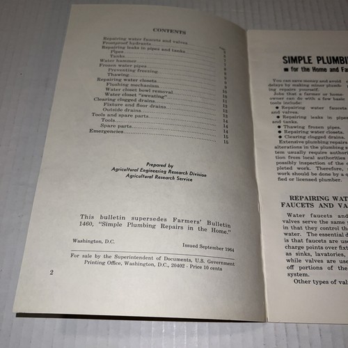 Simple Home Repairs by The U.S. Dept. of Agriculture Vintage 1964 Ephemera - Imagen 3 de 5