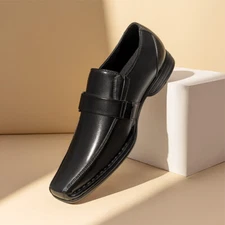 Men Faux Leather Dress Shoes Slip On Business Square Toe Oxford Loafer Shoes