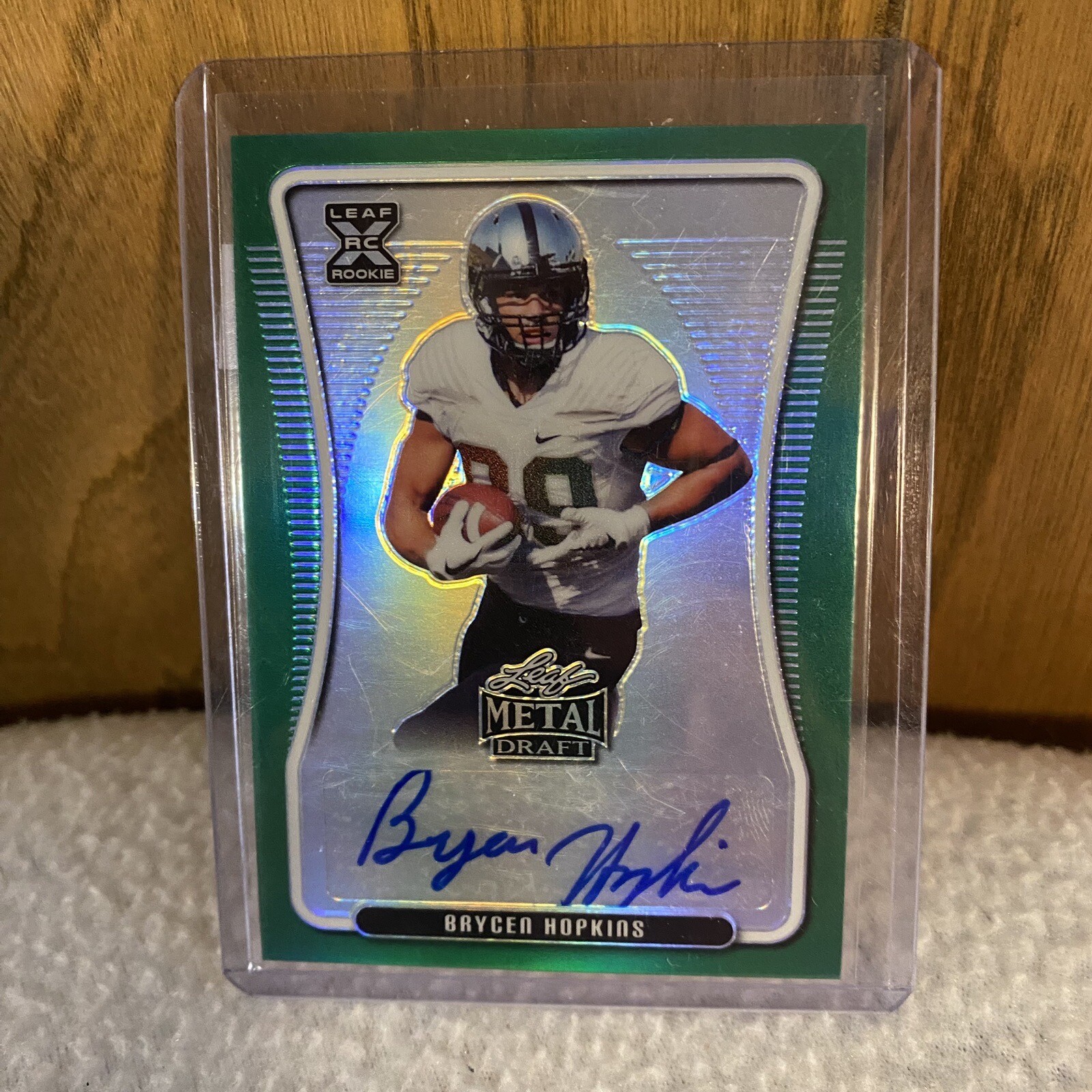 Brycen Hopkins Leaf Metal Draft Autographs #BABH1 Green Mojo