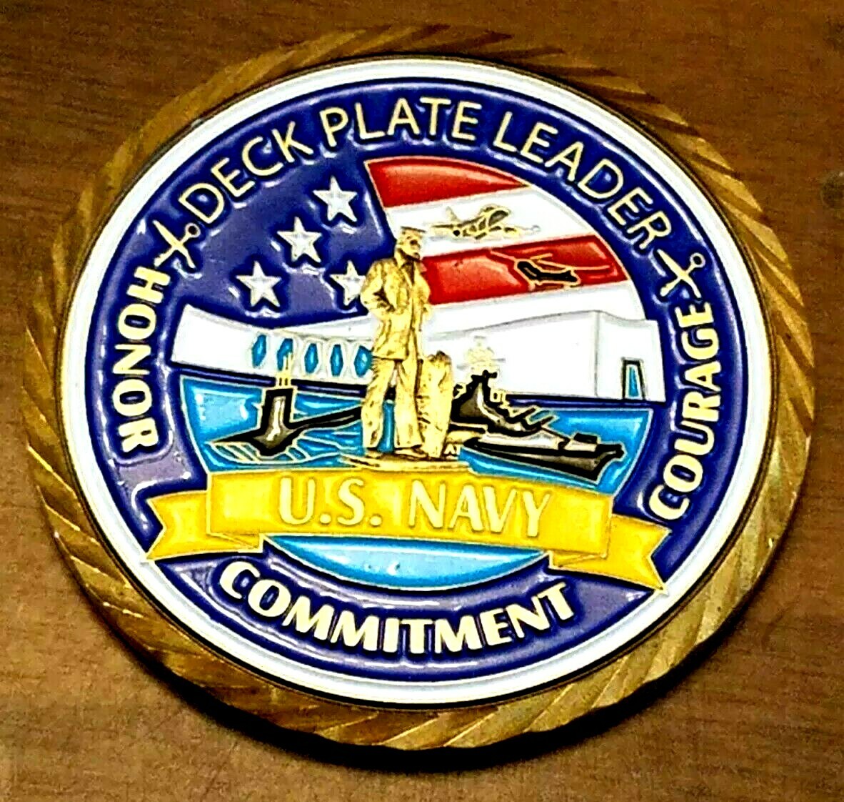 US Navy Challenge Coin - Deck Plate Leader Presented By SCHM Jesus C Garcia Jr-image