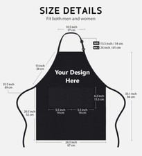 Custom Black 2-Pocket Aprons