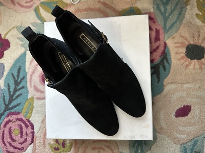 Marc Jacobs Women's Ginger Suede Interlocking Ankle Black Booties Size 9 (39)
