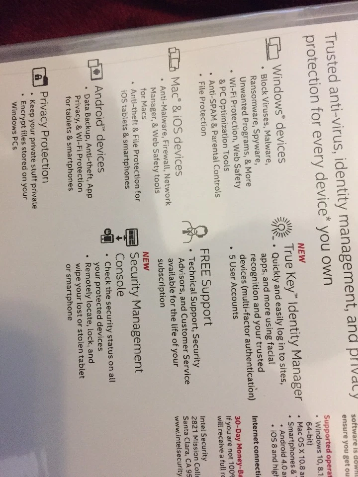 *MCAFEE 2016 Total Protection Unlimited Devices PC/Mac Brand New FACTORY SEAL* - Image 3 of 4