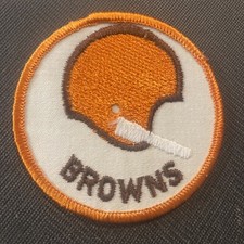 Vintage 1970s NFL Cleveland Browns 3 inch Round Patch embroidered Helmet