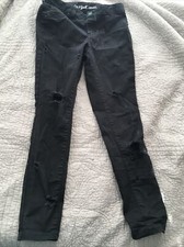 Cat And Jack Girl Youth Distressed Jeans Size 12 Black Preowned Cotton/Polyester