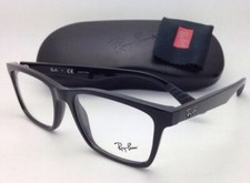 New RAY-BAN Rx-able Eyeglasses RB 7025 2000 53-17 Black Frames with Demo Lenses