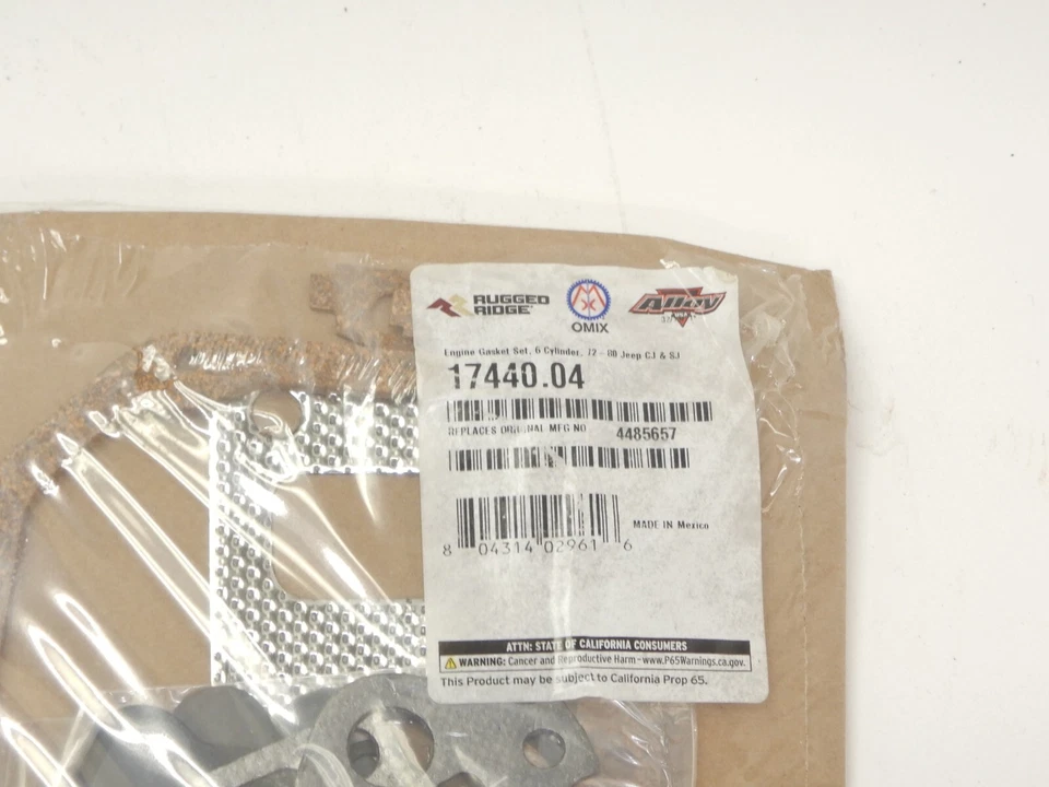 Nuevo juego de juntas de motor de 6 cilindros OMIX Jeep CJ CJ5 CJ6 CJ7 72-80 17440,04 ENVÍO GRATUITO Foto 4 de 4