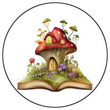 FAIRYTALE MUSHROOM BOOK ENVELOPE SEALS LABELS STICKERS PARTY FAVORS