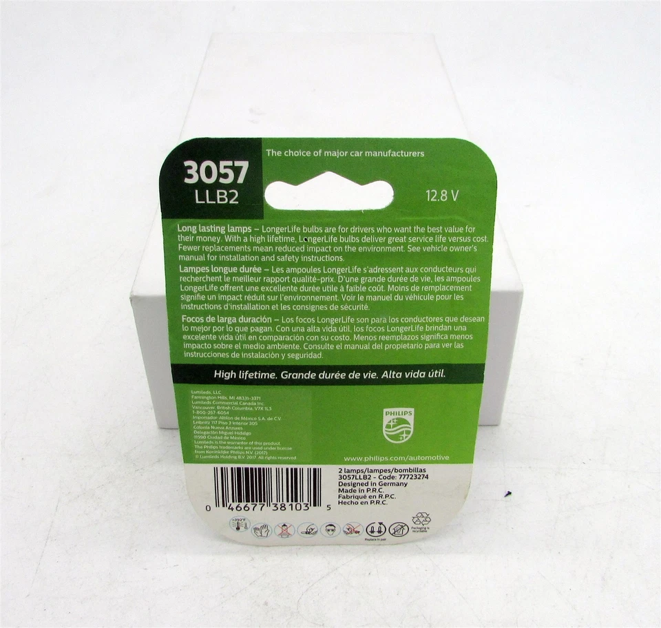 Paquete de iluminación Philips de 2 bombillas miniatura LongerLife 3057LLB2 12,8 V Foto 2 de 2
