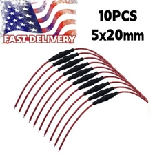 10x Inline Round Glass Fuse Holder 30A Max Screw-Type Wire 250V Small 5x20mm