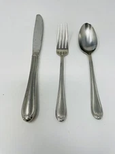 LENOX 18/8 Set of 3 Flatware Stainless Steel Glossy Fork & Knife & Spoon
