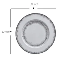 Praisedeco brushstroke 12" Metal Round charger plates set of 6