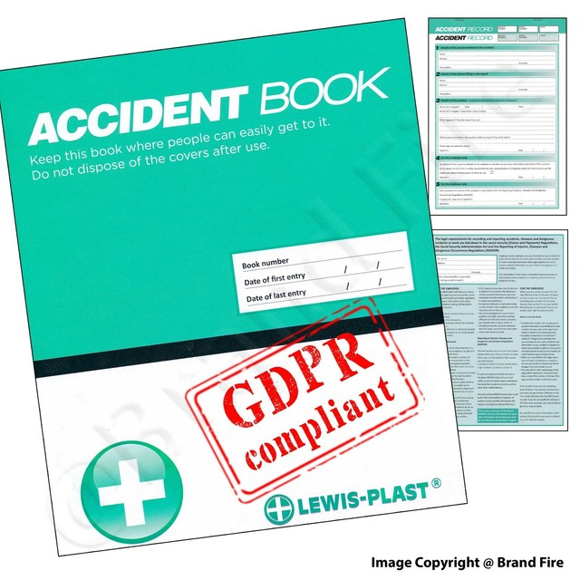 A4 First Aid Accident Book GDPR Compliant 50 Page Report Form RIDDOR
