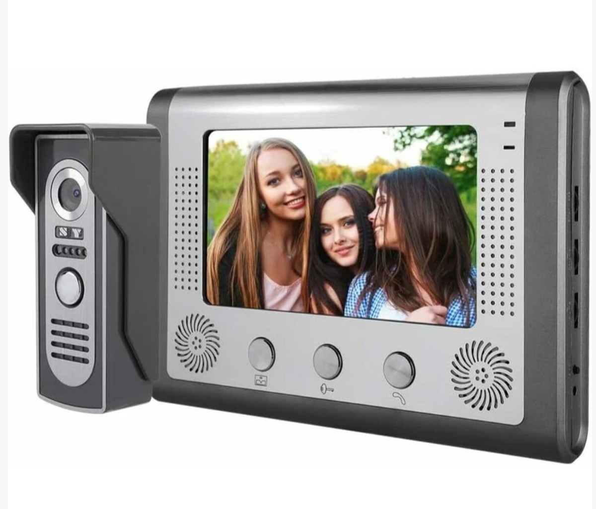 Visual intercom with waterproof wired video ring system with LCD