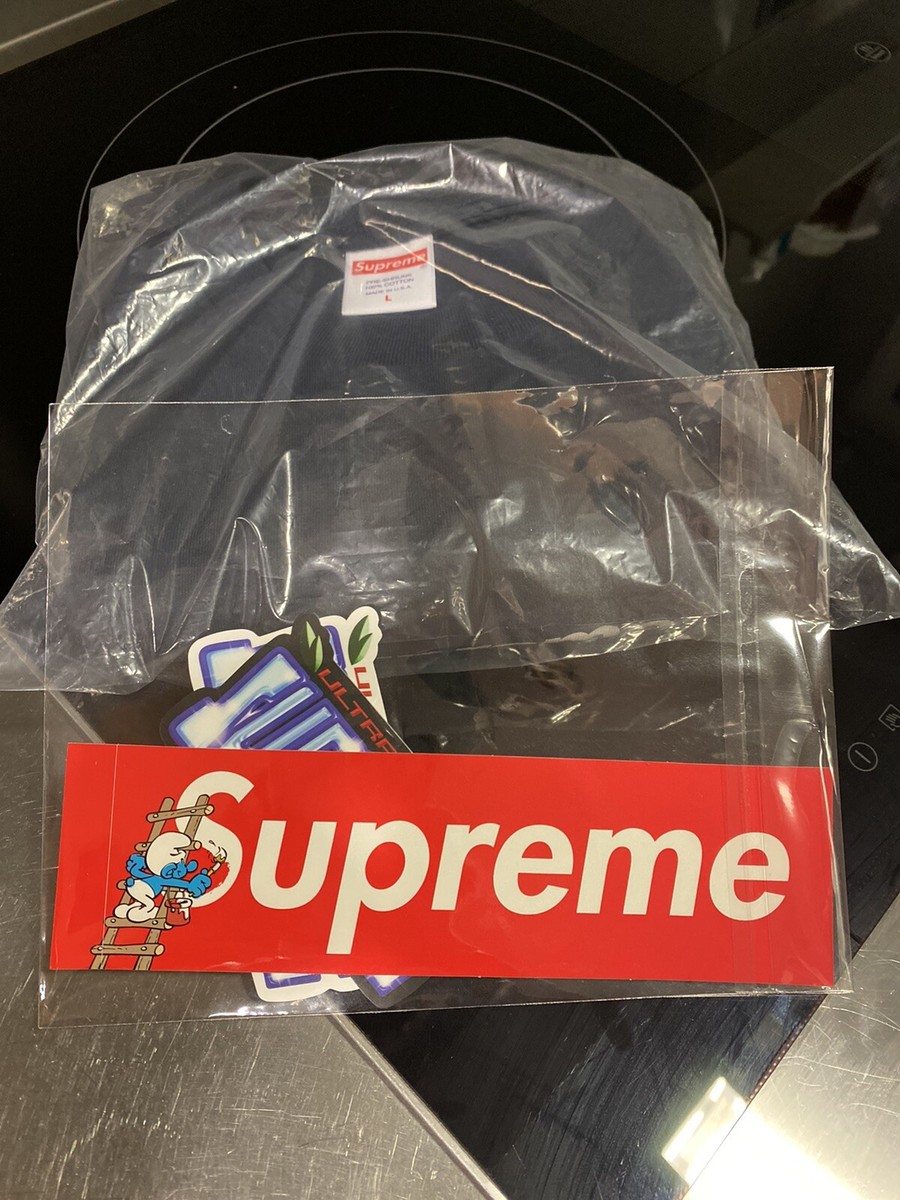 Supreme Box Logo L/S Tee Navy Large | eBay