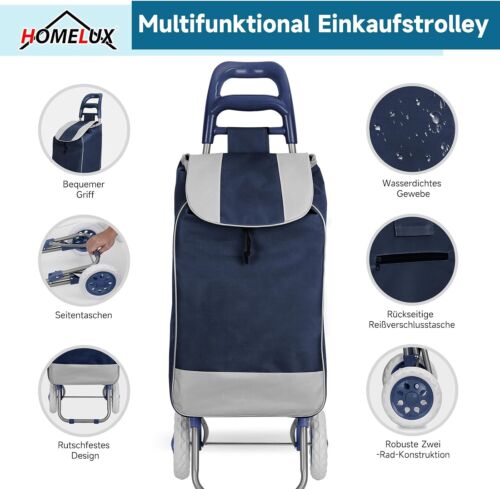 Einkaufstrolley Treppensteiger Einkaufsroller Max.30KG Einkaufswagen Faltbar DE - Bild 9 von 14