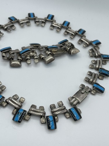 Vintage 950 Sterlingsilber Kragen Halskette Armband Set Link Taxco Mexiko 925 - Bild 3 von 8