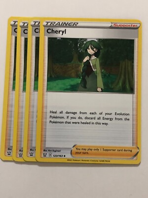 Pokemon Card Battle Styles 4x Playset Cheryl 123/163 NM