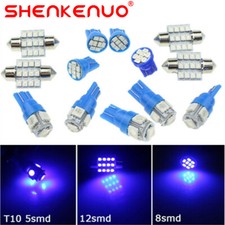 13x Blue Car Led Lights Interior Package Kit For Dome License Plate Lamp Bulbs