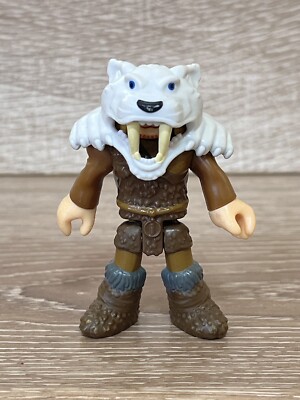 Imaginext Caveman Figure With Bear Headdress Replacement T-Rex Ice