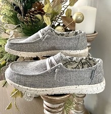 Hey Dude Women s Wendy L Linen Iron Lightweight Loafers Size 7 NEW
