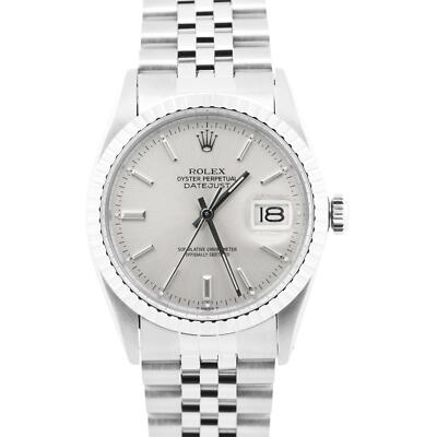 1982 Rolex DateJust 36mm SILVER Stainless Steel Automatic JUBILEE Watch  16030