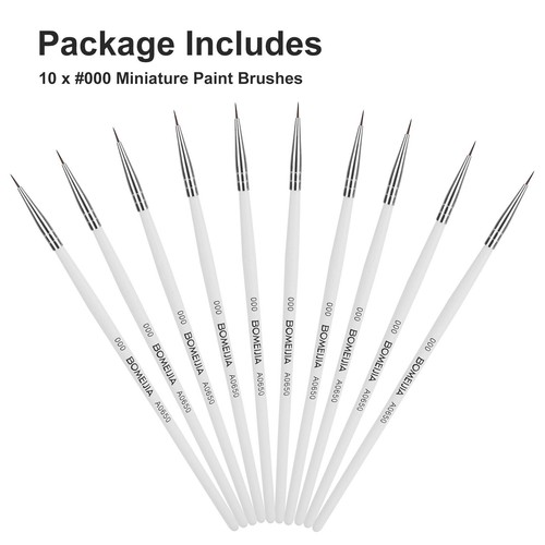 10x Miniature Paint Brush Set Nylon Hair Brush Fine Detail Art Nail Oil Painting - Picture 5 of 5