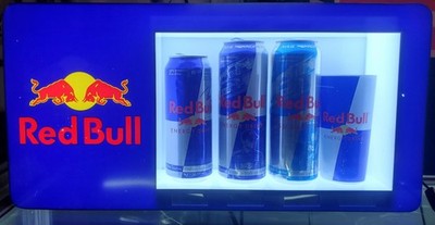 Red Bull Energy Drink Lighted Kiosk Advertising Bar Electric Display &Empty Cans