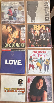 8 x Vinyl 7 Single Whitney Houston Michael Jackson Technotronic MrBig  Konvolut