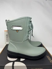 Bogs Amanda II Lace Waterproof Boots Jade Green Winter Rain Women’s Size 8