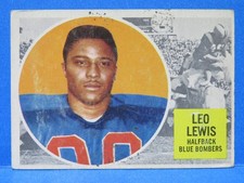 1960 Topps CFL Canadian Football Card #82, LEO LEWIS, Winnipeg Blue Bombers