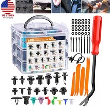 725pcs Car Push Retainer Clips Auto Body Nylon Bumper Fender Rivets Fasteners