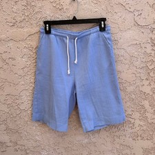 Vintage High Rise Mom Shorts Light Blue Textured Size Womens Small