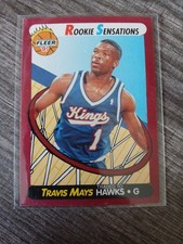 1991-92 Fleer Rookie Sensations RC #5 Travis Mays Atlanta Hawks Basketball Card. rookie card picture