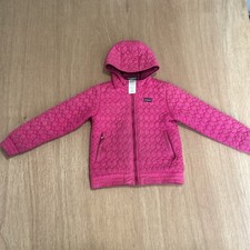 Patagonia Girls Pink Quilted Hooded Zip Jacket Long Sleeve Size medium 10