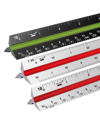 Mr. Pen Architectural 12 Inch Engineer & Drafting Ruler 3 Pack, Black & White 