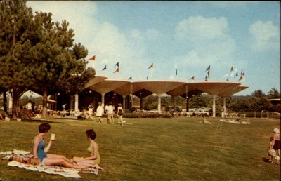 Beach Pavilion Callaway Gardens Pine Mountain Georgia vintage postcard p773