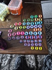 Job Lot 57 Resin Dragon Demon Eye Flat Back Cabochons Jewellery Modelling Crafts