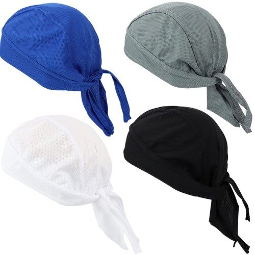 4 Pack Mens Head Wraps Dew Rag Skull Cap, Biker Rags Cycling Caps ...