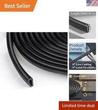 Rubber U Channel Edge Trim, Door Seal Strip, Fits Edge up to 1/16 Inch 1. 6mm...