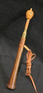 Pete Peters Turkey Trumpet Yelper Call Cocobolo Wood Barrel Leather Lanyard