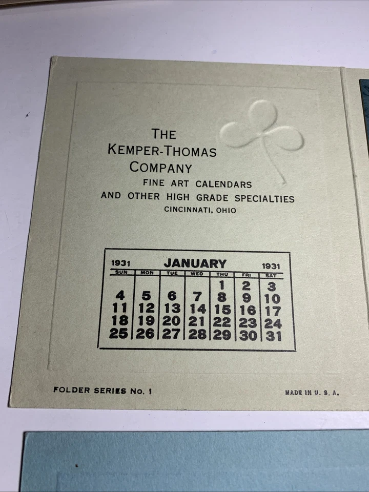 1931 Calendar Samples R Wilson Hammell Art Pretty Lady Flapper Girl Kemper Thos - Image 2 of 4