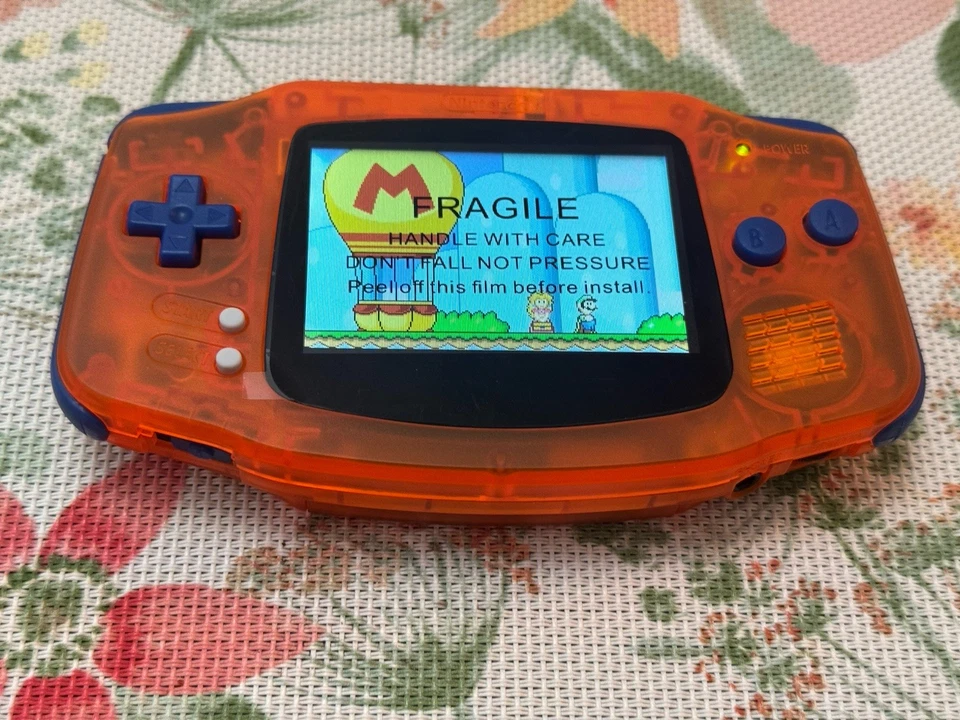 Console Game Boy Advance GBA laranja claro com luz de fundo iPS V5 LCD MOD retroiluminado - Imagem 4 de 4