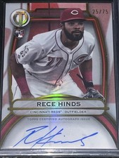 2025 Topps Tribute #’d/75 - Tribute Autographs Rece Hinds Rc Auto Reds