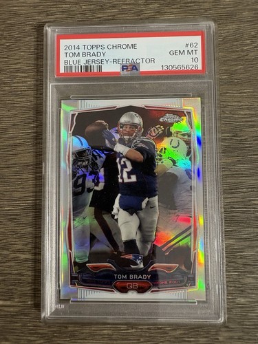 2014 Topps Chrome Tom Brady #62 Blue Jersey Refractor PSA 10