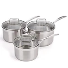 Scanpan Impact 3 Piece Saucepan Set - Stainless Steel 3pc